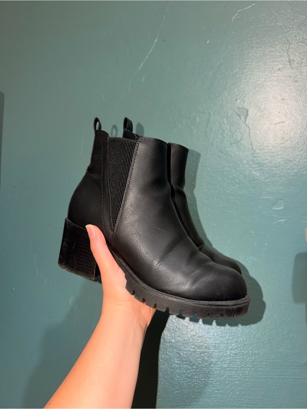 MIA Black Chunky Chelsea Ankle Boots